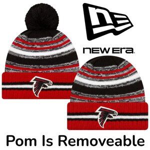 NEW 2021 NFL NEW ERA ON FIELD SIDELINE POM BEANIE - Atlanta Falcons